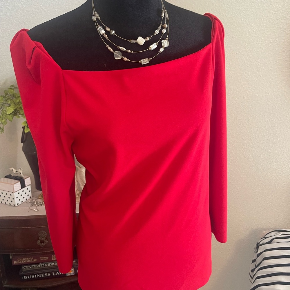 Ann Taylor Vibrant Red Blouse